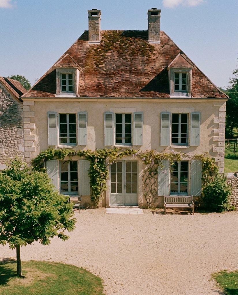 Domaine de Bellefontaine, the manor façade and its wisteria