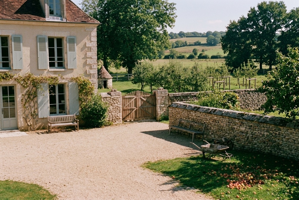 The gate, the orchard and the dovecote