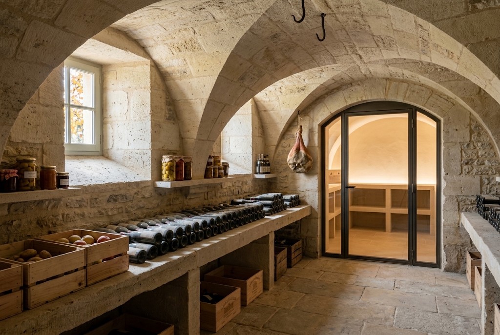 The vaulted cellar and cold room
