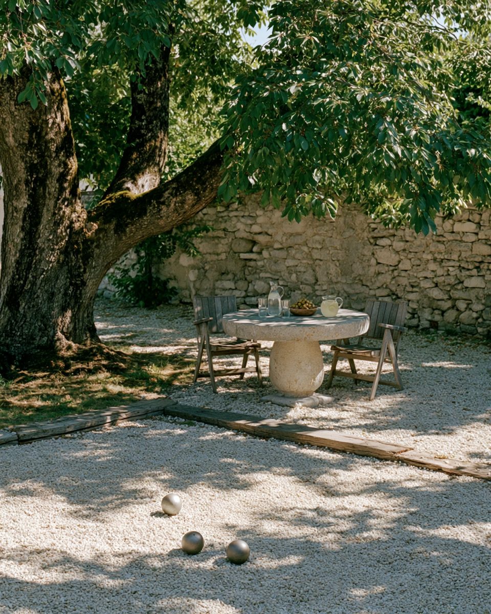 Pétanque ground under the lime trees