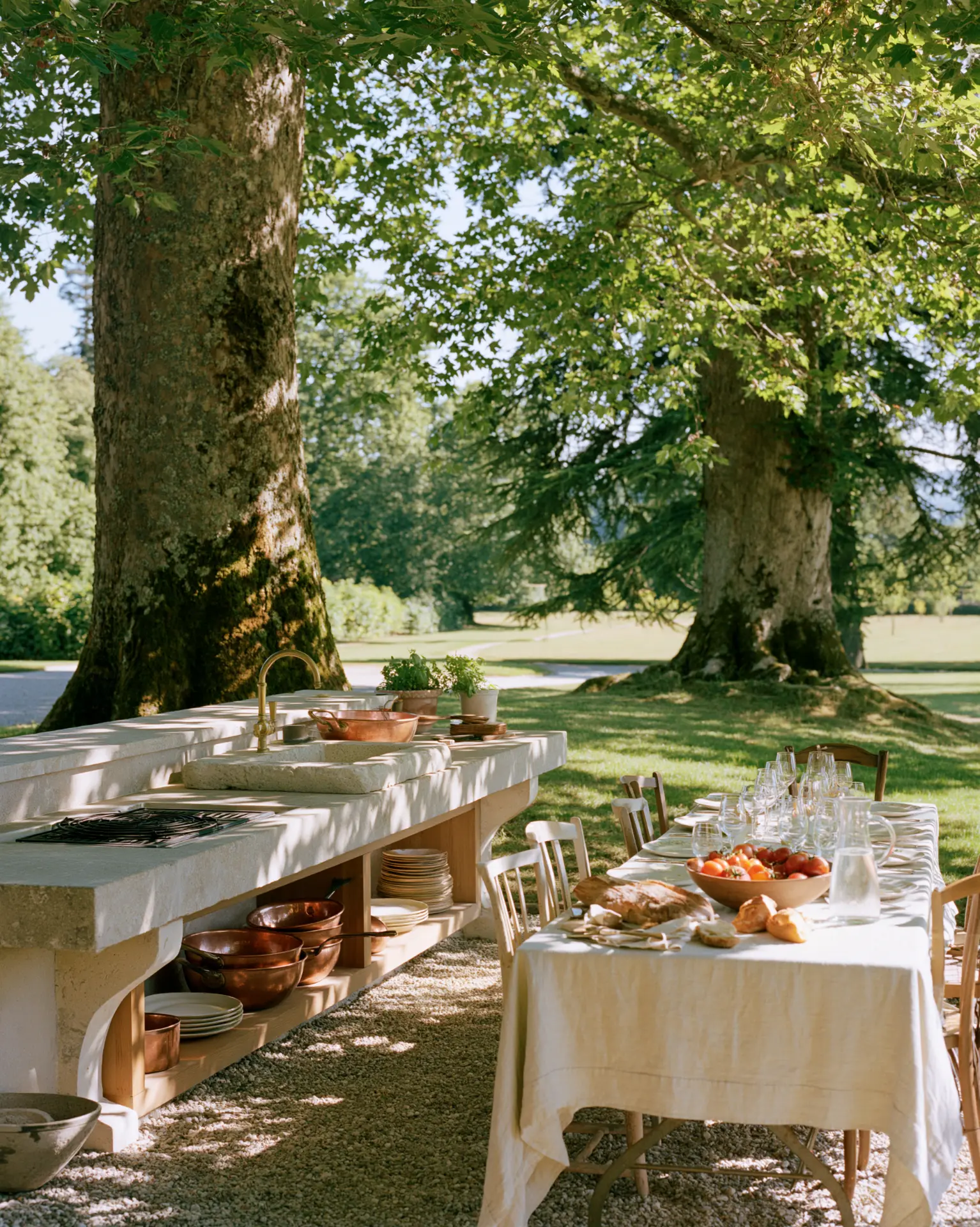 Summer kitchen under the lime trees