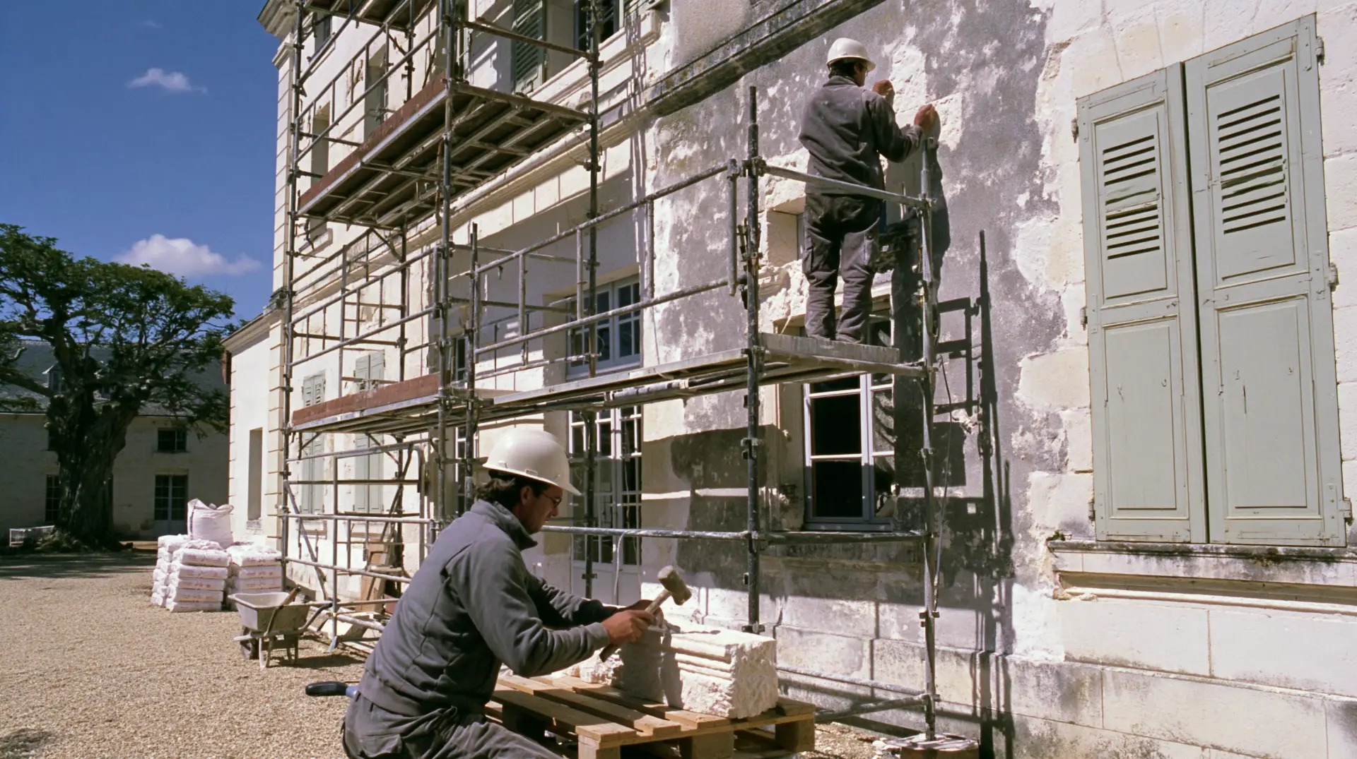 A Belcourt Standard site: the tuffeau façade restored stone by stone